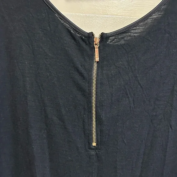 Lane Bryant Shirt Tunic Top Size 18/20 Black Round Neck Back Zip - Picture 5 of 5